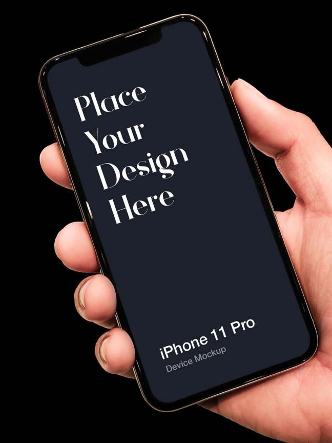 iphone 11 手持效果mockup .psd素材下载