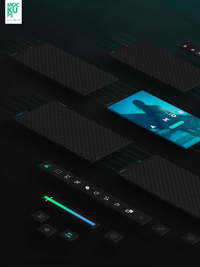 高端UI产品包装模板,UI mockup,UI资源下载，PSD素材分享