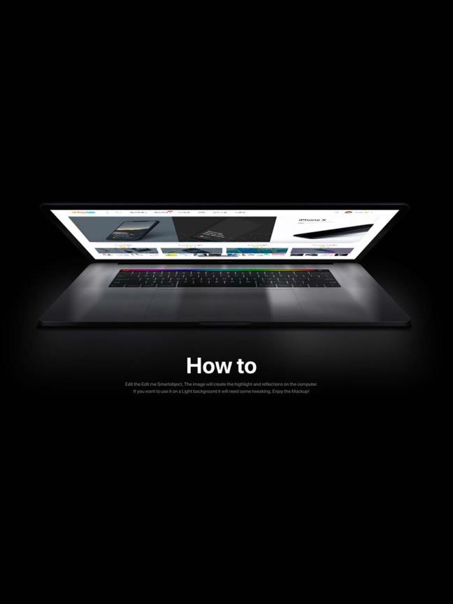 精品MacBook pro样机模板，UI样机模板，psd源文件