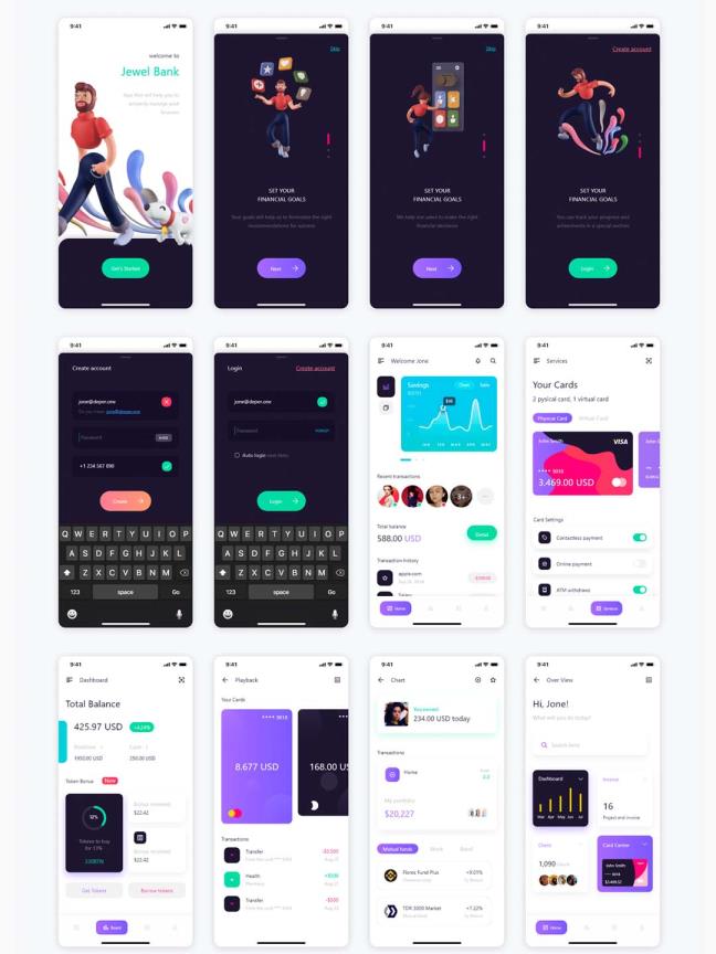 40页金融理财，银行金融app ui .xd .fig .sketch素材下载