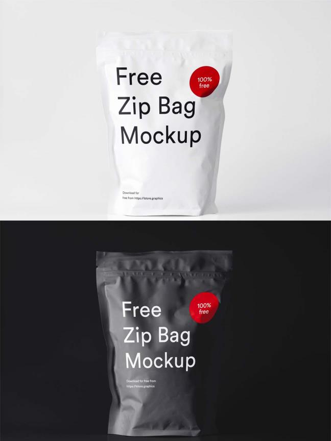 黑色/白的包装袋模板psd源文件