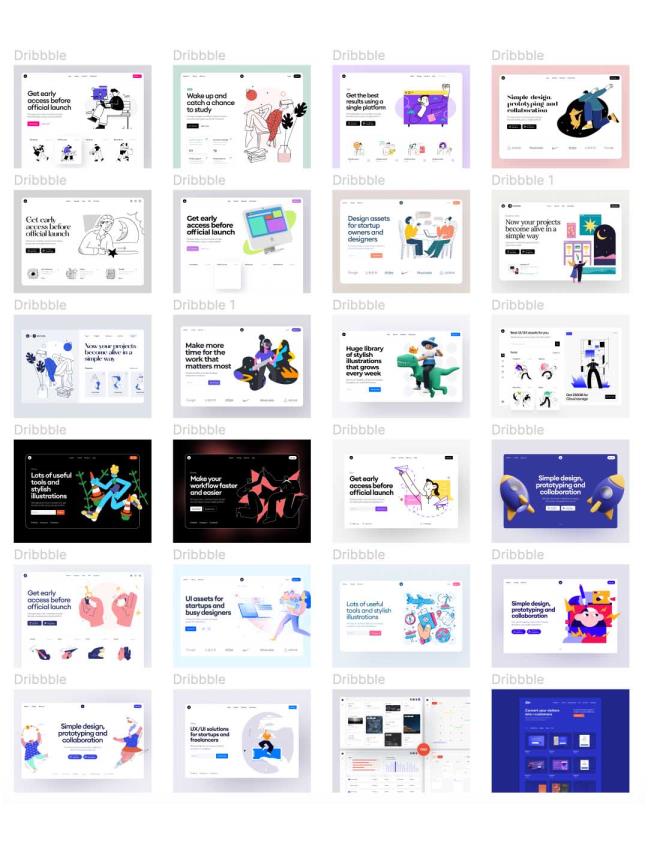 一整套127个插画风banner，着陆页，figma源文件