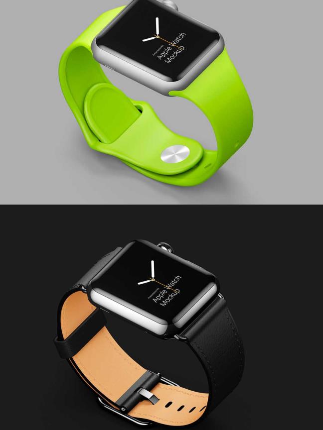 不同材料的 Apple Watch 模型,psd，sketch格式