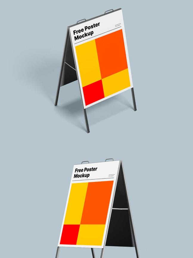 两个 A 型展台海报模型PSD格式