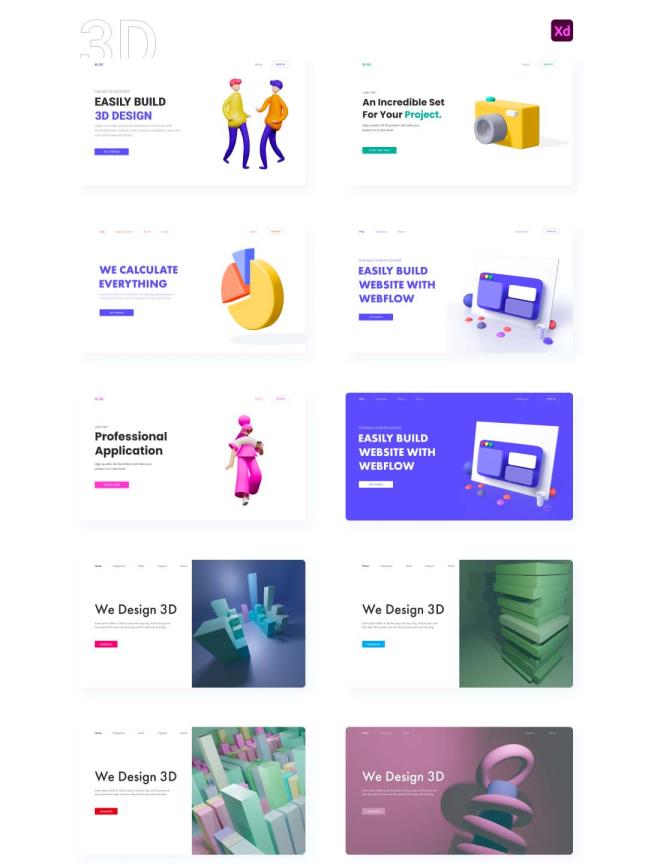 Adobe XD 的着陆页模板 适用于任何类型的下一个项目的优雅干净的登录页面模板