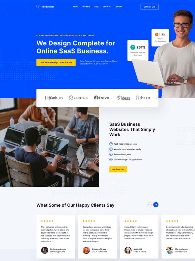 SaaS 业务 – Sketch 的登陆页面 为您的代理机构设计优雅干净的登陆页面。