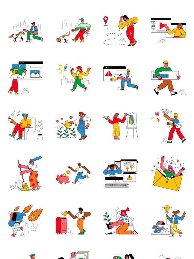 包含了 Vector Ai 格式以及针对 web、PNG、Sketch、Figma 和 Adob​​e XD 的优化 SVG。Zanzi 插图