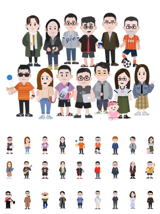 100 个卡通人物figma,sketch格式插图