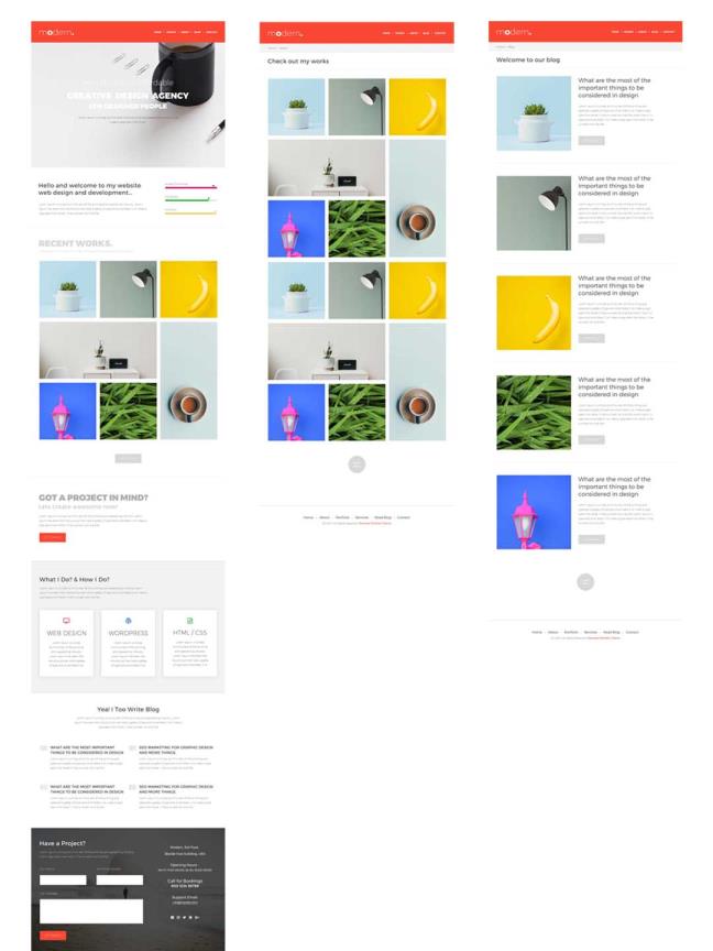 设计师作品集网站设计psd源文件，包含，首页，介绍，作品展示，详情，博客，服务等业务