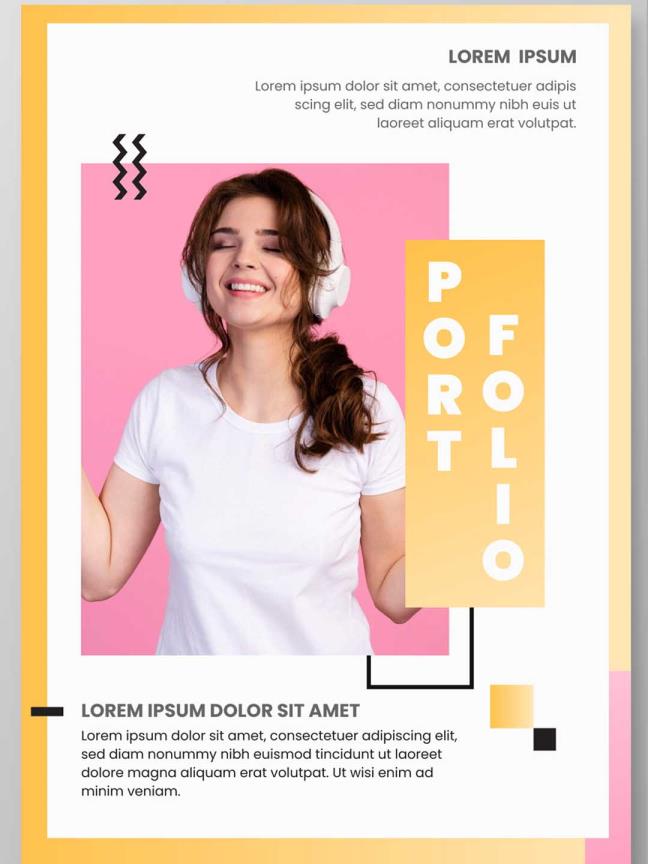 设计师亮黄色作品集矢量ai源文件素材