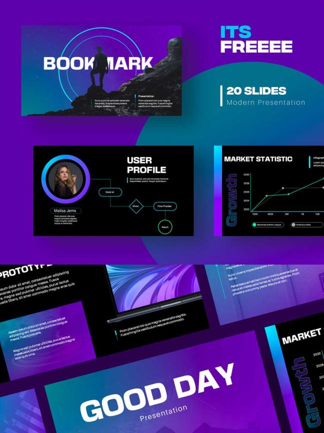 一套酷酷的设计师作品集，PPT源文件