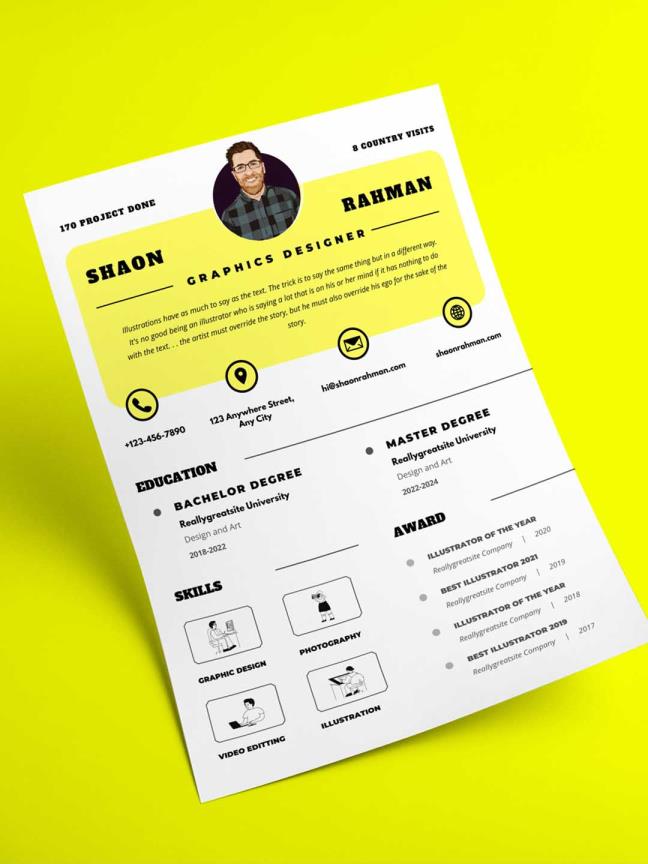 漂亮的设计师简历，AI格式源文件