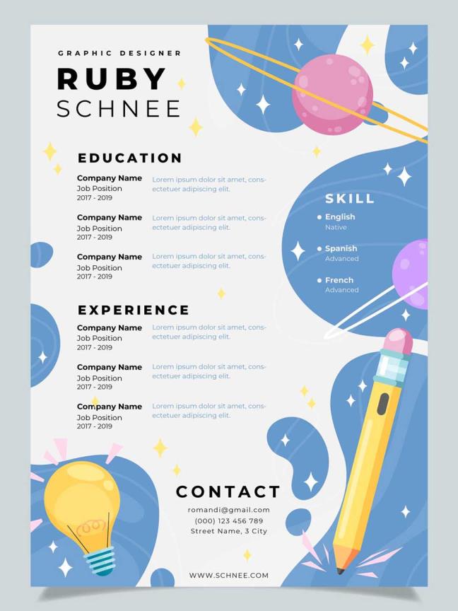 小清新个人简历矢量源文件ai,eps格式