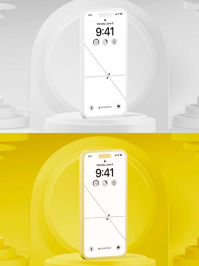 iPhone 14 Pro 模型，有 6 种颜色样式 Figma 中可更改设备的颜色。