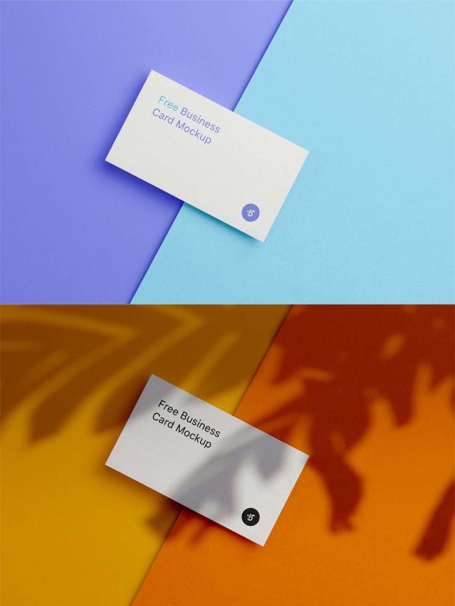 多种色调的名片样机，psd，figma,sketch格式