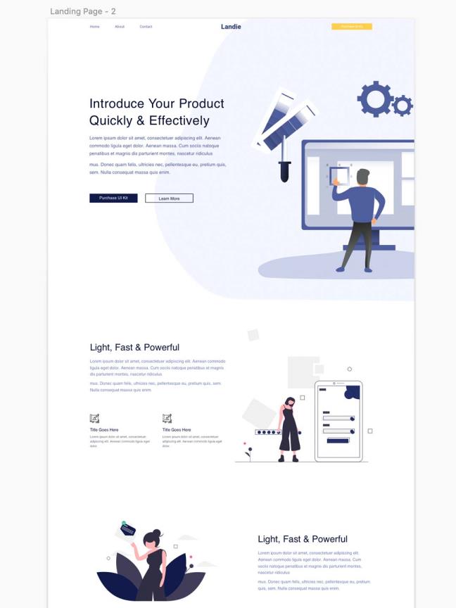 首页，着陆页，插画风网站设计sketch源文件