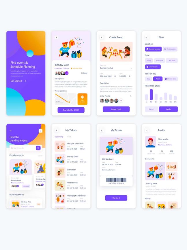 一套在线教育UI模板，教育APP UI资源下载，教育APP UI源文件，xd源文件下载