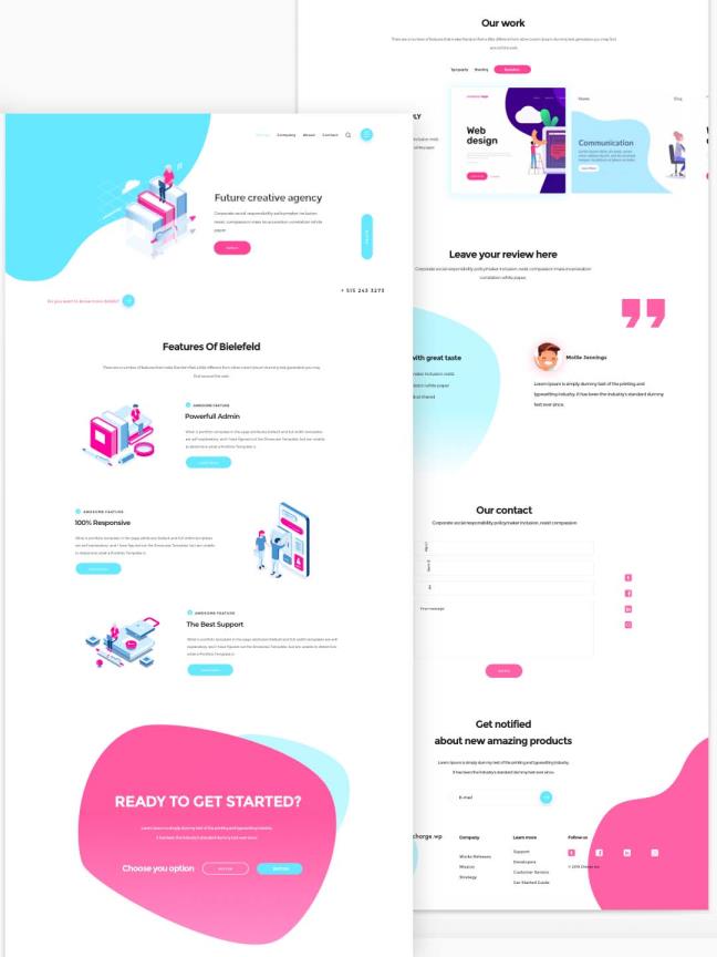 互联网风格，图标元素，小清新色调，网站，网页着陆页设计UI sketch源文件