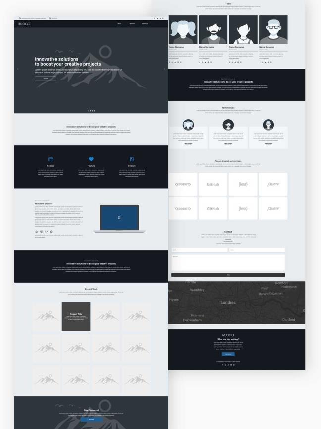 设计公司，设计师作品集网站着陆页设计sketch源文件
