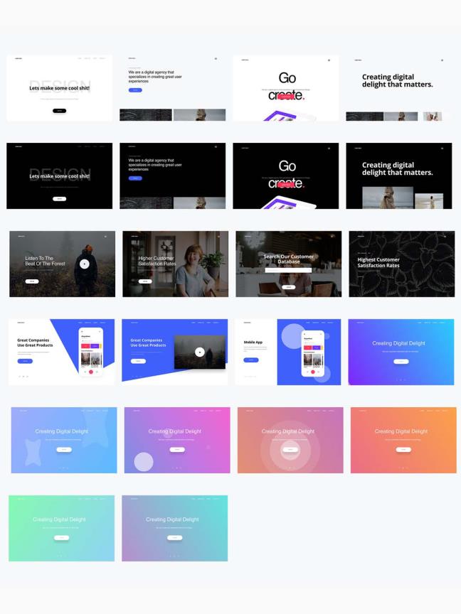 22个高端网页设计排版源文件，设计作品集排版UI源文件Sketch模板