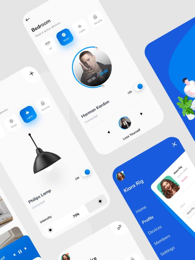 智能家居控制APP UI源文件，智能家庭，智能家居app xd源文件