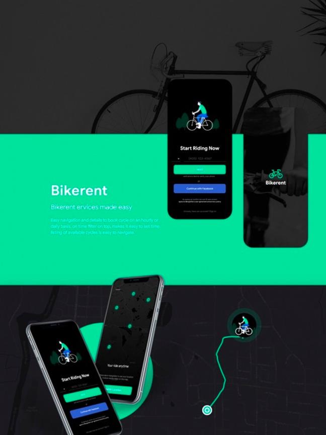 完整暗色模式共享自行车，单车APP UI源文件下载，共享单车UI xd源文件下载