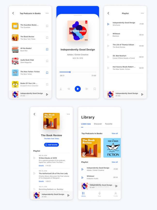 FM播客APP UI源文件下载，音乐播客APP XD源文件下载