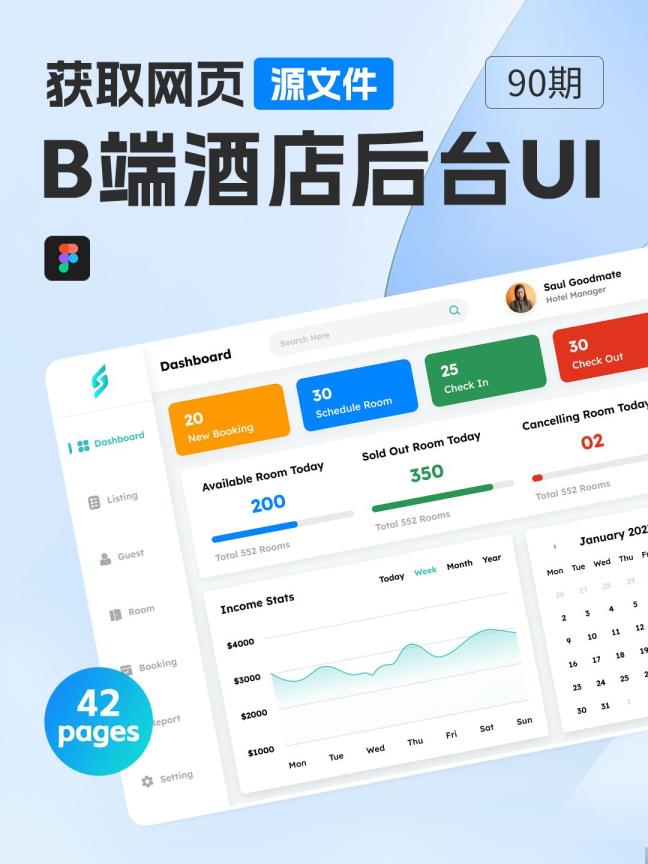 B端酒店管理后台界面设计 | web设计Figma源文件