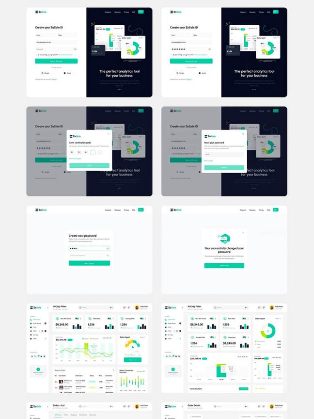 整套销售管理后台UI界面设计B端产品UI资源素材包figma,xd,sketch源文件