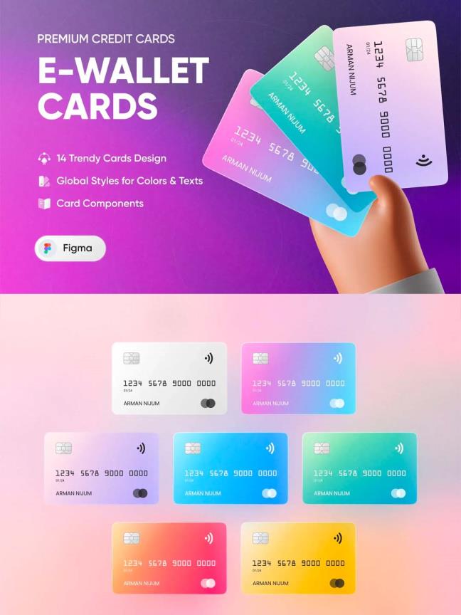 金融科技电子钱包信用卡UI设计figma源文件