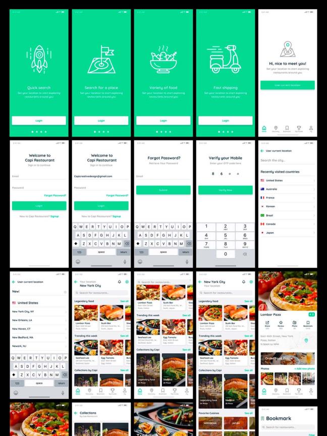 40+页完整美食app ui capi .sketch .xd .psd素材下载