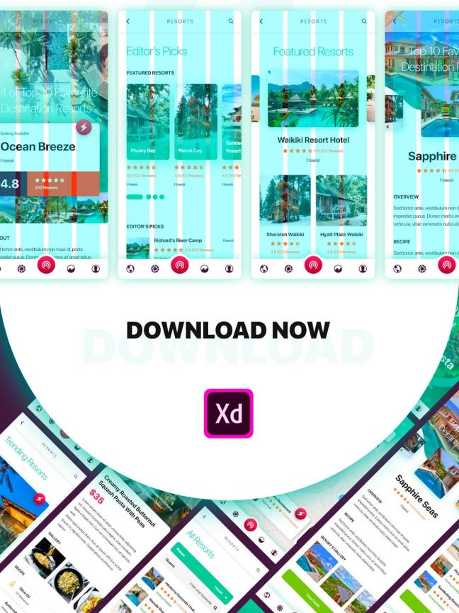 精品成套旅游UI kit素材下载,UI资源下载,UI素材分享
