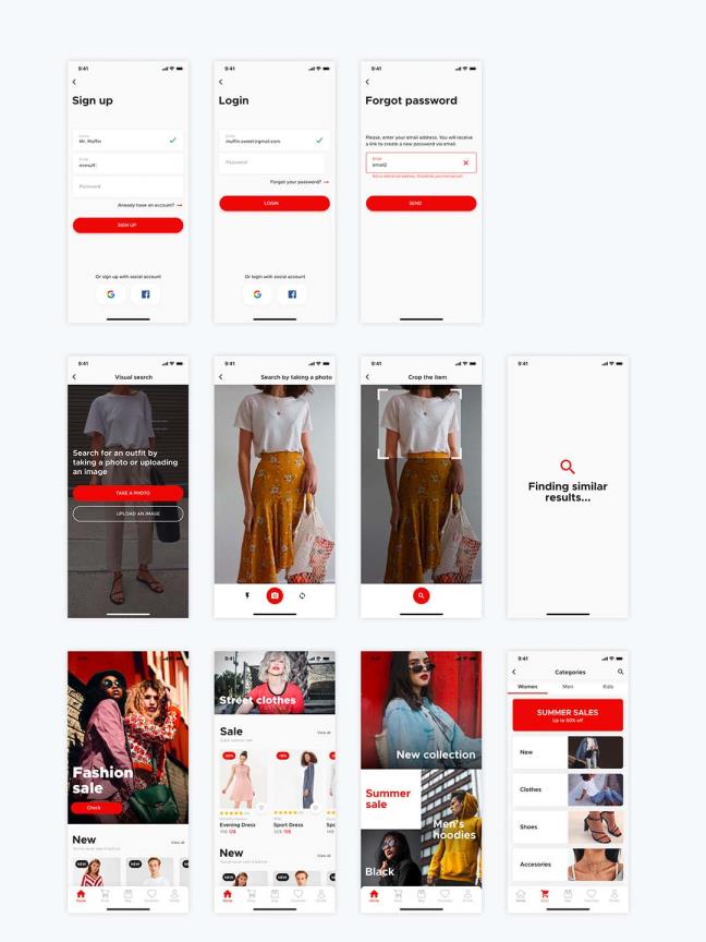 精品服装电商APP UI Kit素材下载，UI资源共享，UI素材下载