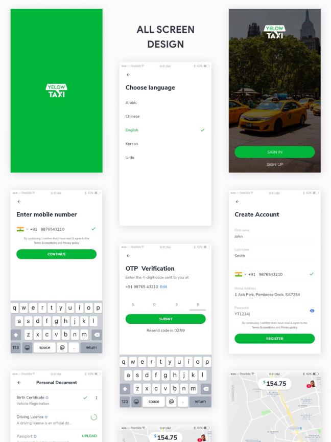 出租车、滴滴、Uber类似的成套打车app uikit,XD资源下载