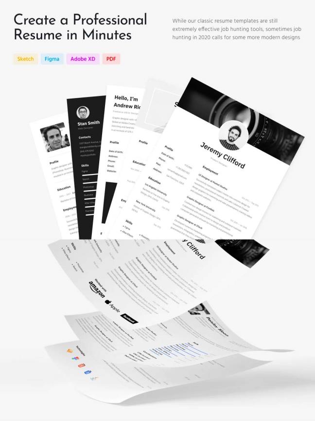 20份高大上简历排版pdf免费版