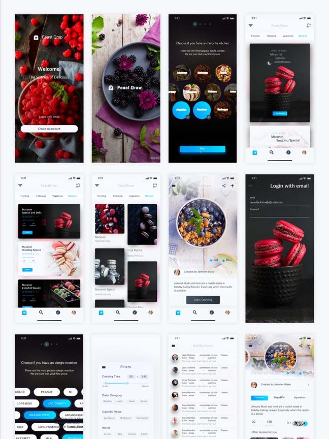 超全整套50多页美食app ui kit .sketch素材下载