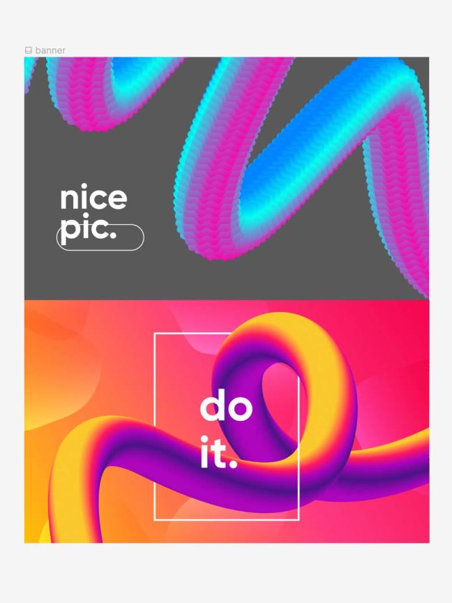 3D抽象线条banner源文件免费分享，figma格式