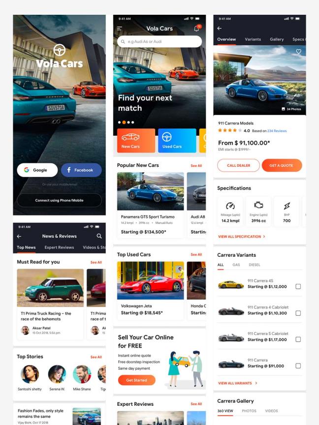 汽车类APP 整套UI源文件下载，sktech源文件
