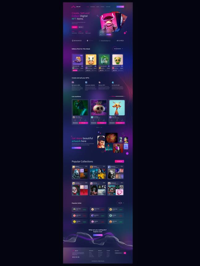 NFT数字资产网站登陆页设计figma源文件免费分享
