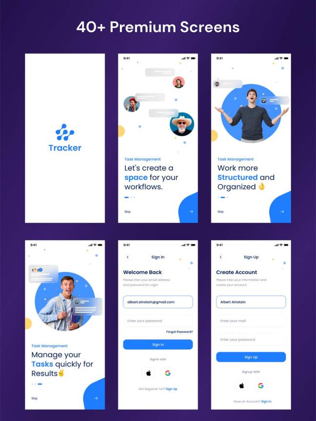 时间任务管理App设计figma,xd,skech源文件，明暗两种风格，40个屏幕