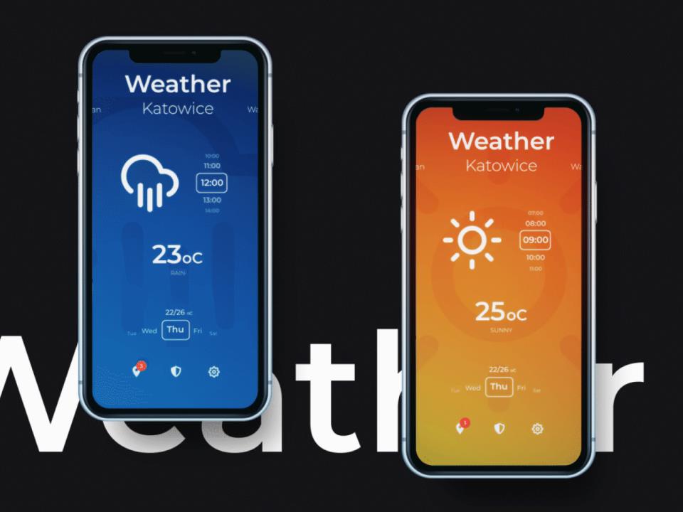 简约天气预报app设计素材xd源文件免费下载