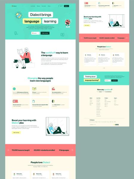 学习外语网站登陆页设计FIGMA源文件分享