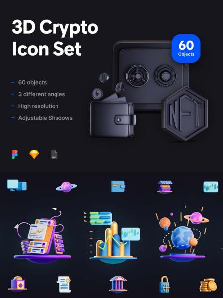 60个金融3D素材figma源文件免费分享