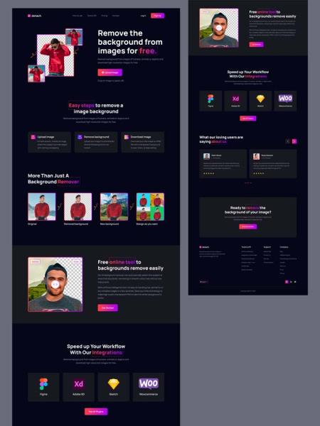免抠图软件网站登陆页设计figma源文件免费分享