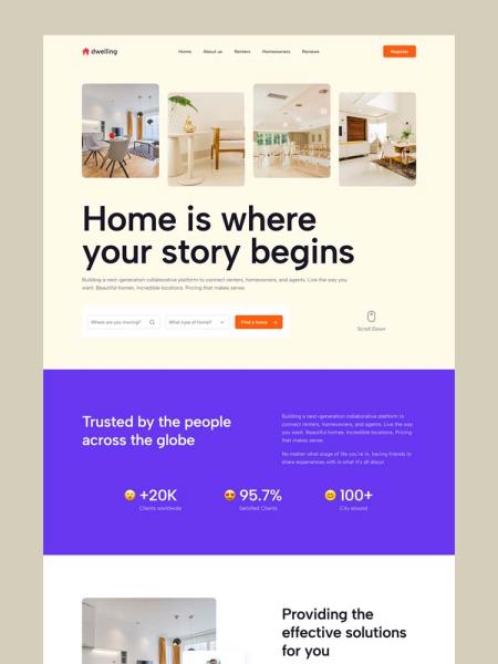 现代和专业的设计的房地产网站登录页面UI套件figma源文件