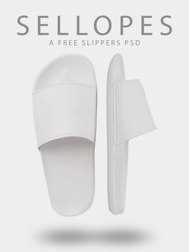 灰色图案拖鞋样机psd源文件免费下载