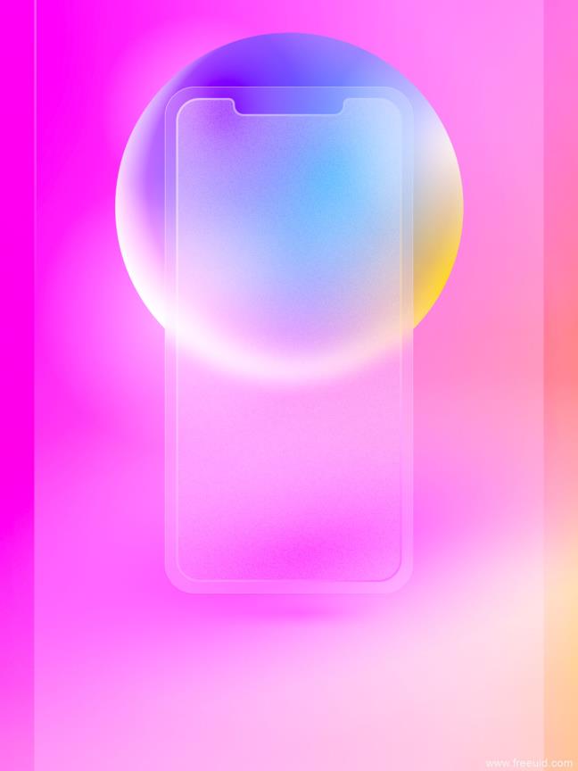玻璃质感iPhone样机模板，磨砂玻璃手机样机mockup源文件下载