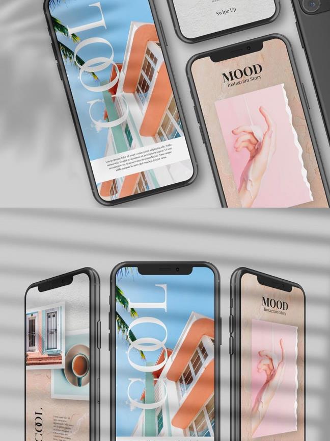 立体iPhone手机样机mockup样机psd模板