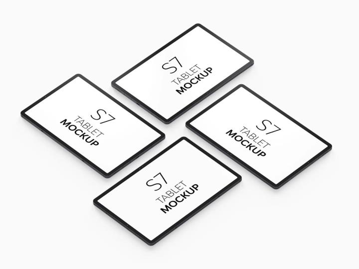 三星Galaxy Tab S7+平板电脑样机模板mockup psd源文件
