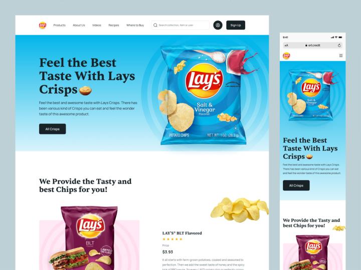 乐事薯片响应式网站设计figma源文件免费分享